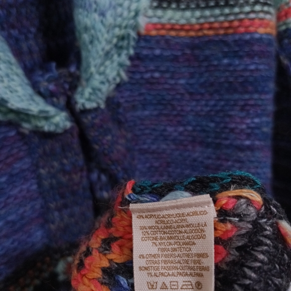 Free People Rock Candy Kryptonite Patchwork Cardigan Sweater Size L - Picture 4 of 7